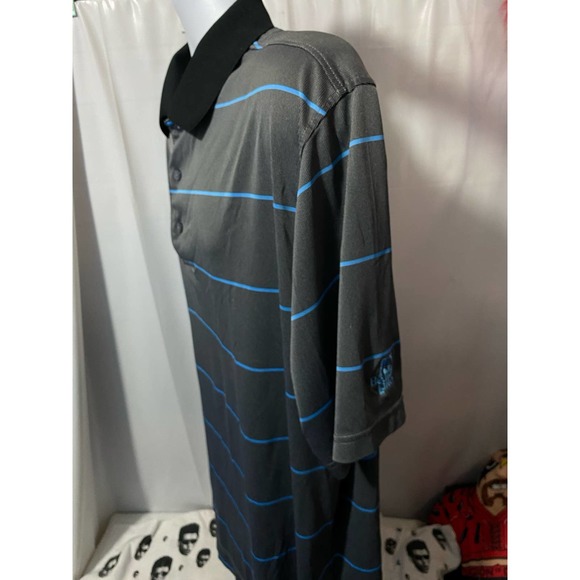 Footjoy Polo Shirt 2XL Black Blue Mens Bear Lake Polyester Golf Company Logo - Picture 10 of 15